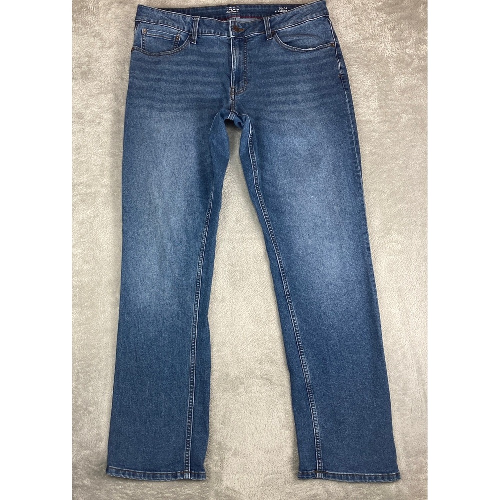 IZOD Saltwater Straight Fit Jeans Mens 36x34 Blue Denim Casual‎ Comfort